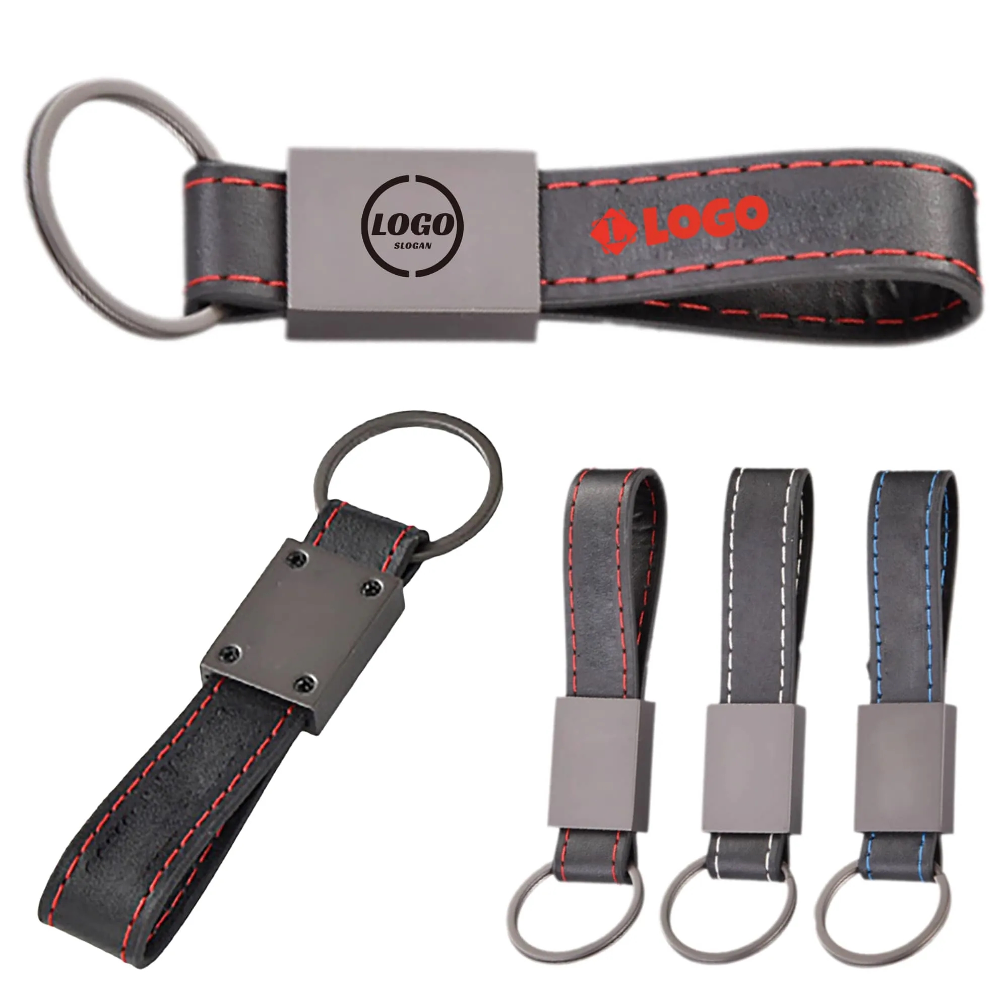 Black Premium Zinc Alloy Leather Business Keychain 1