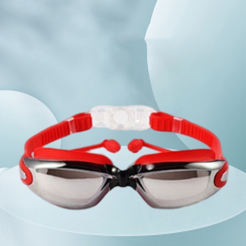 Adult HD Swimming Goggles with Nose Clip Earplugs 4