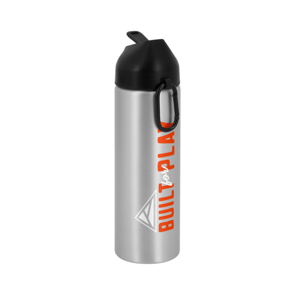 EasyFlow Recycled Aluminum Bottle w Straw Lid, custom water bottle with logo imprint 46