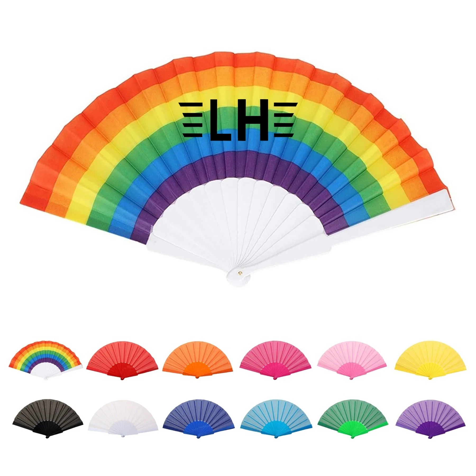 Nylon Folding Hand Fan W/ Plastic handle 7