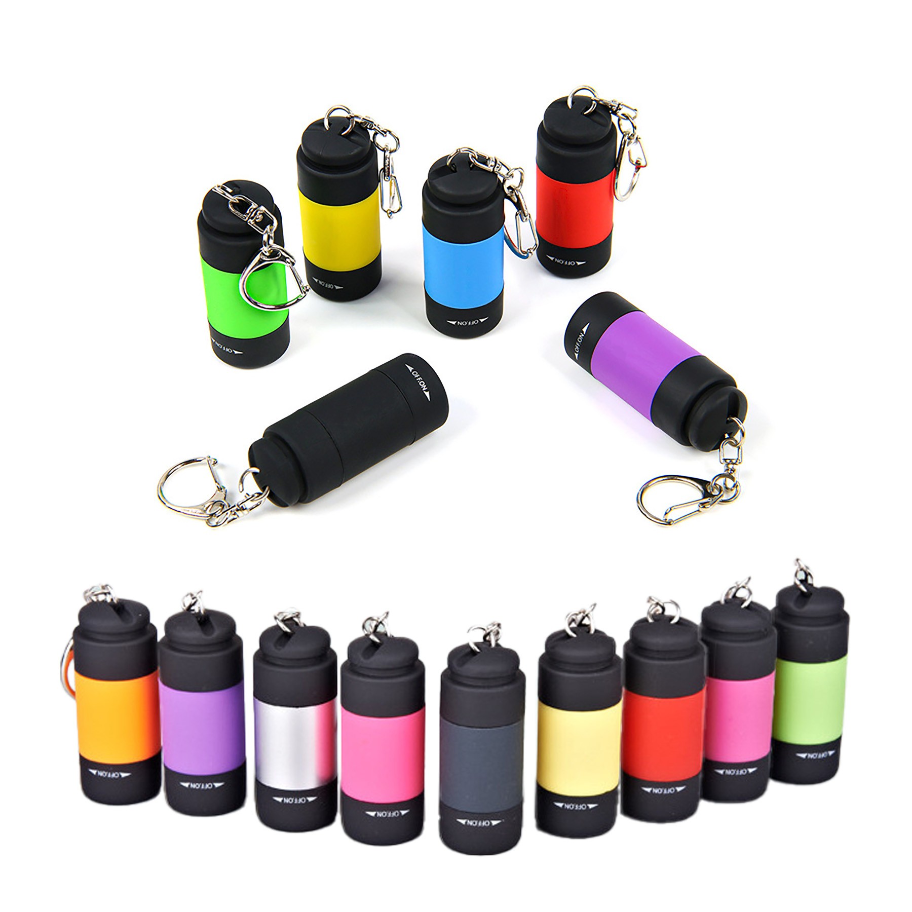 2-in-1 Mini USB Rechargeable Flashlight Keychain 2