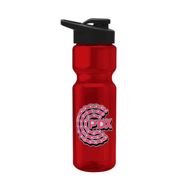 Blazer 28oz Transparent Bike Bottle w/Drink-thru Lid 448