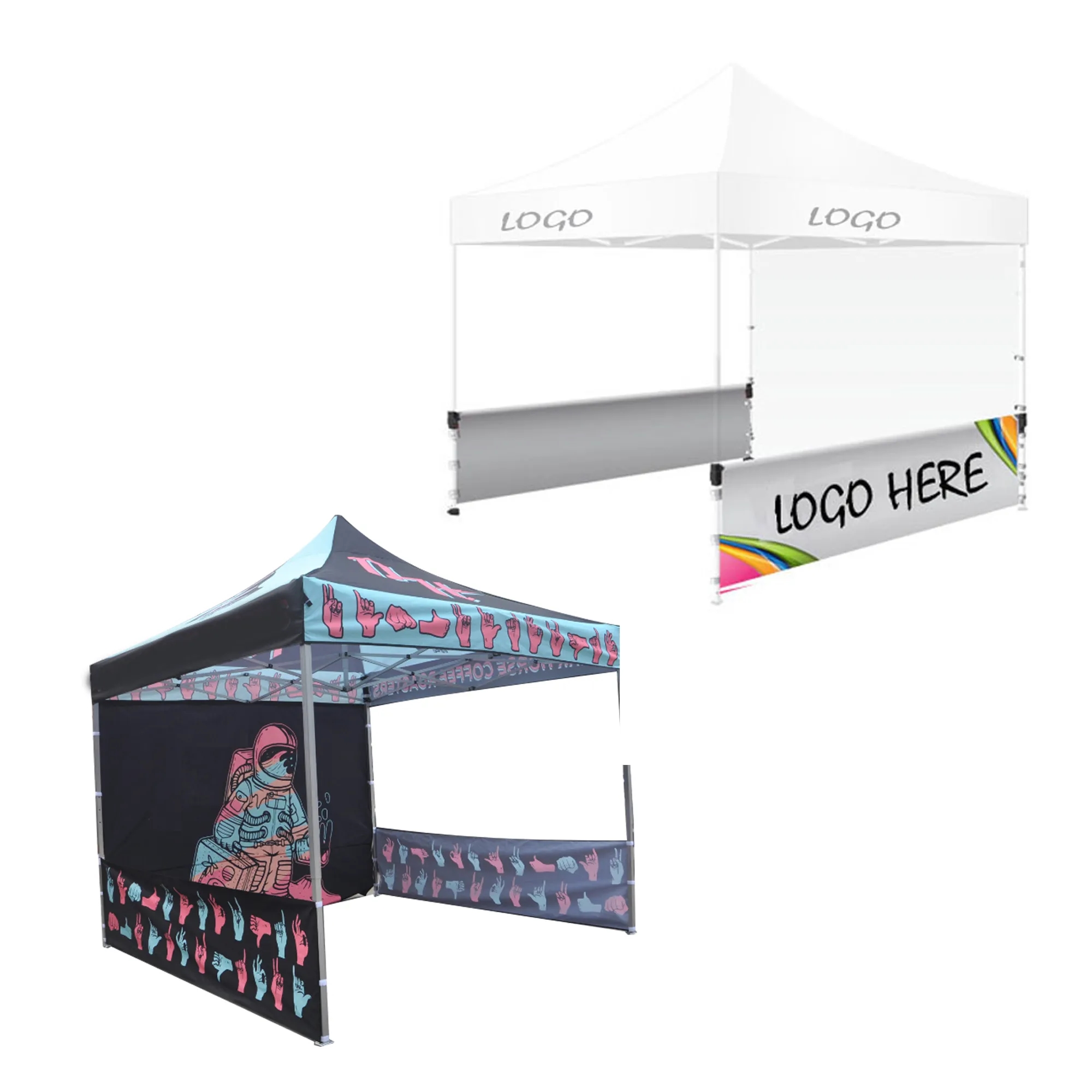 10' Square Canopy Tent W/One Full Wall 1