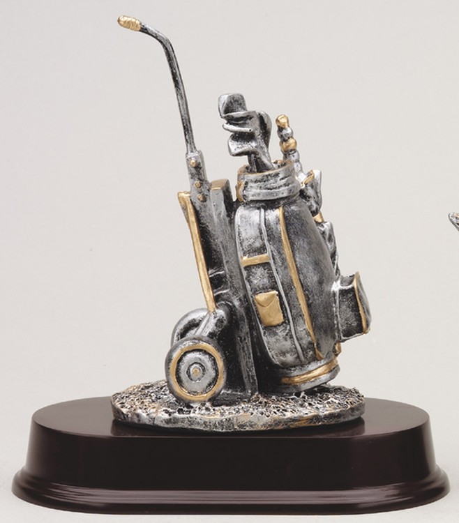 7" Golf Trolley Golf Resin Award