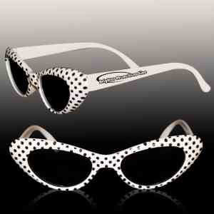 White Polka Dot Funky costume sunglasses Glasses
