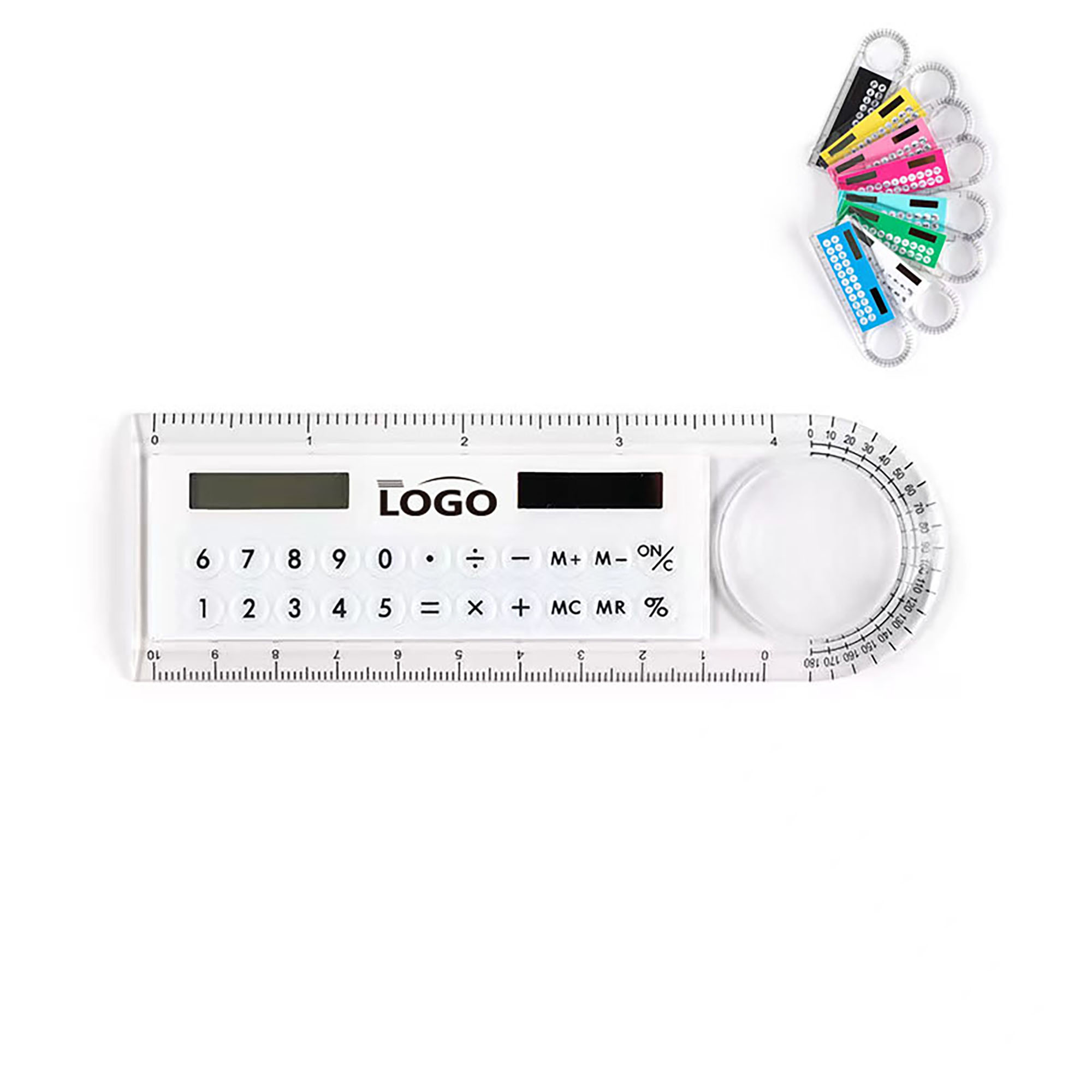 Multi-function Solar Calculator Magnifier Ruler 2