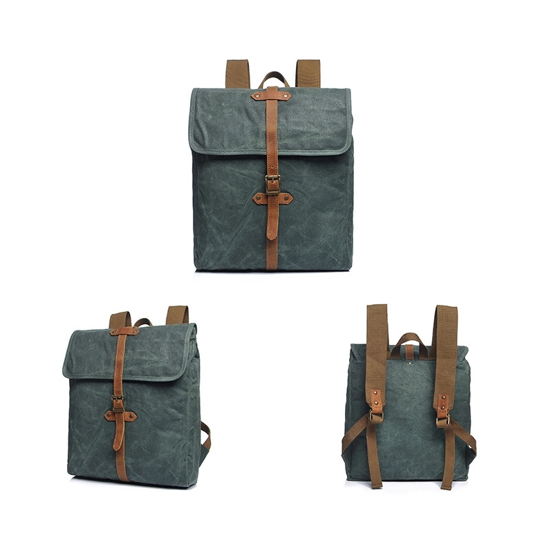 Vintage Stylish Waxed Backpack 5