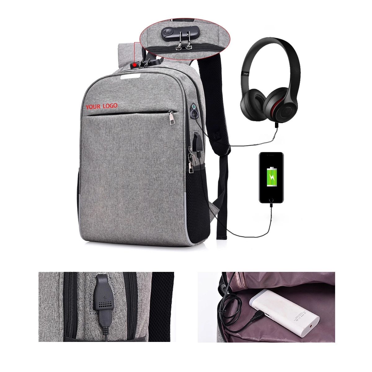 Laptop Backpack With Usb 1