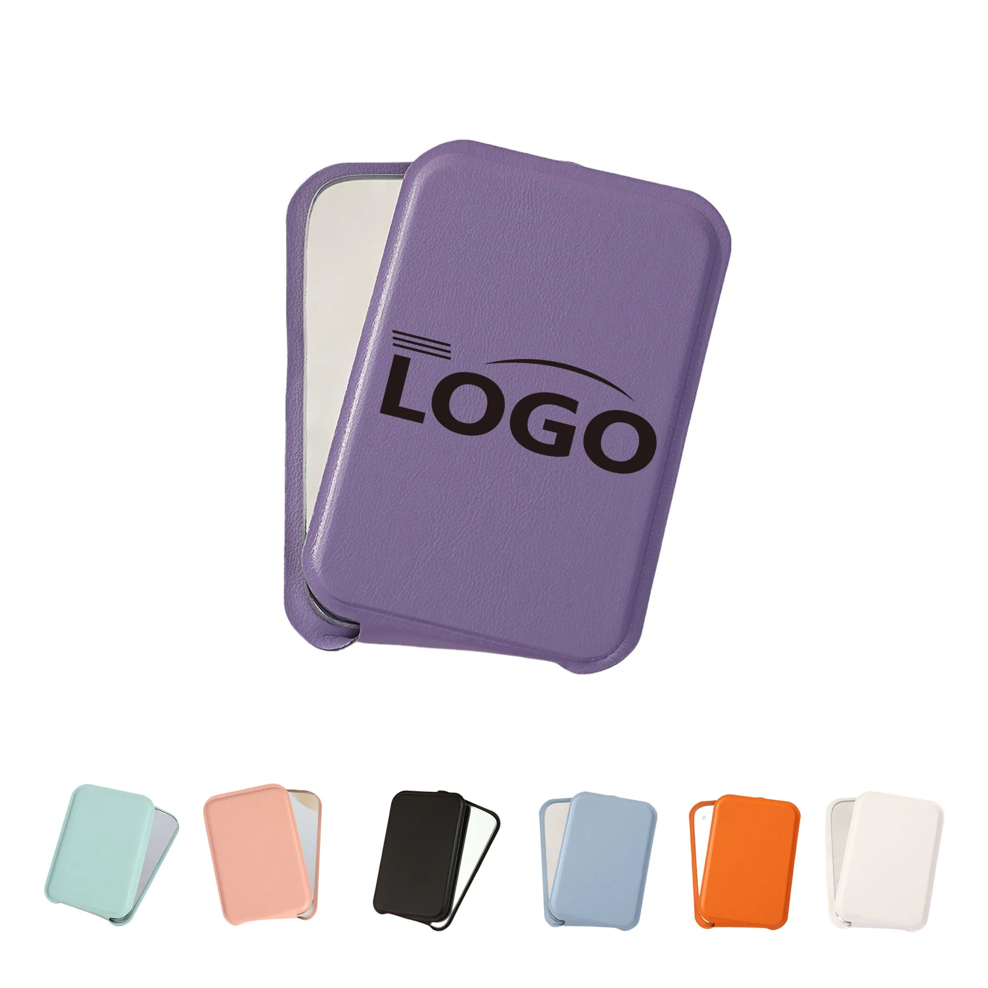 Travel Mini Folding Leather Makeup Mirror 1