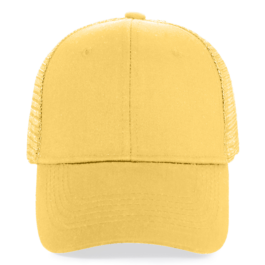 Stock Solid Color Cotton 6-Panel Trucker Cap 14