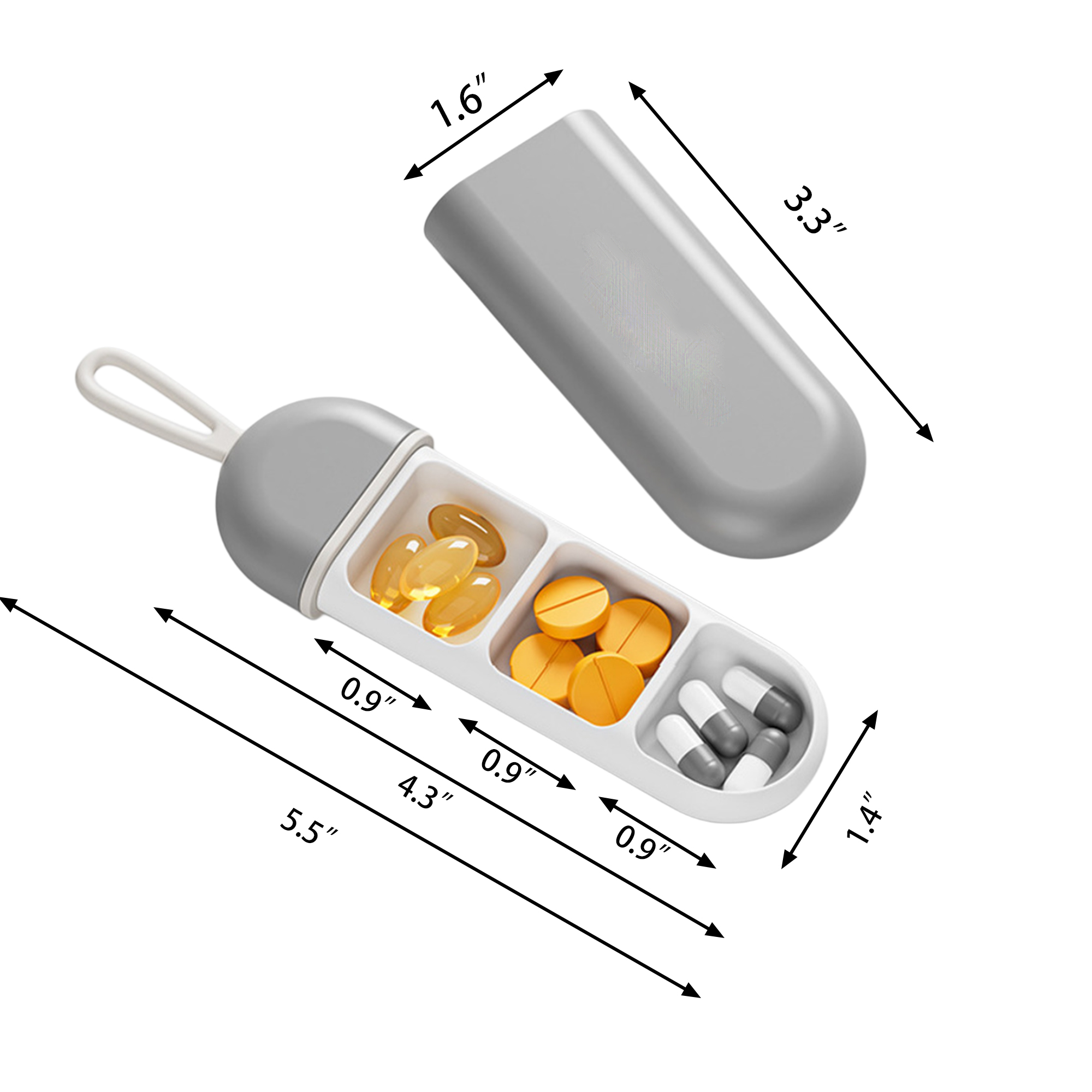 Three-Compartment Portable Mini Pill Box 2