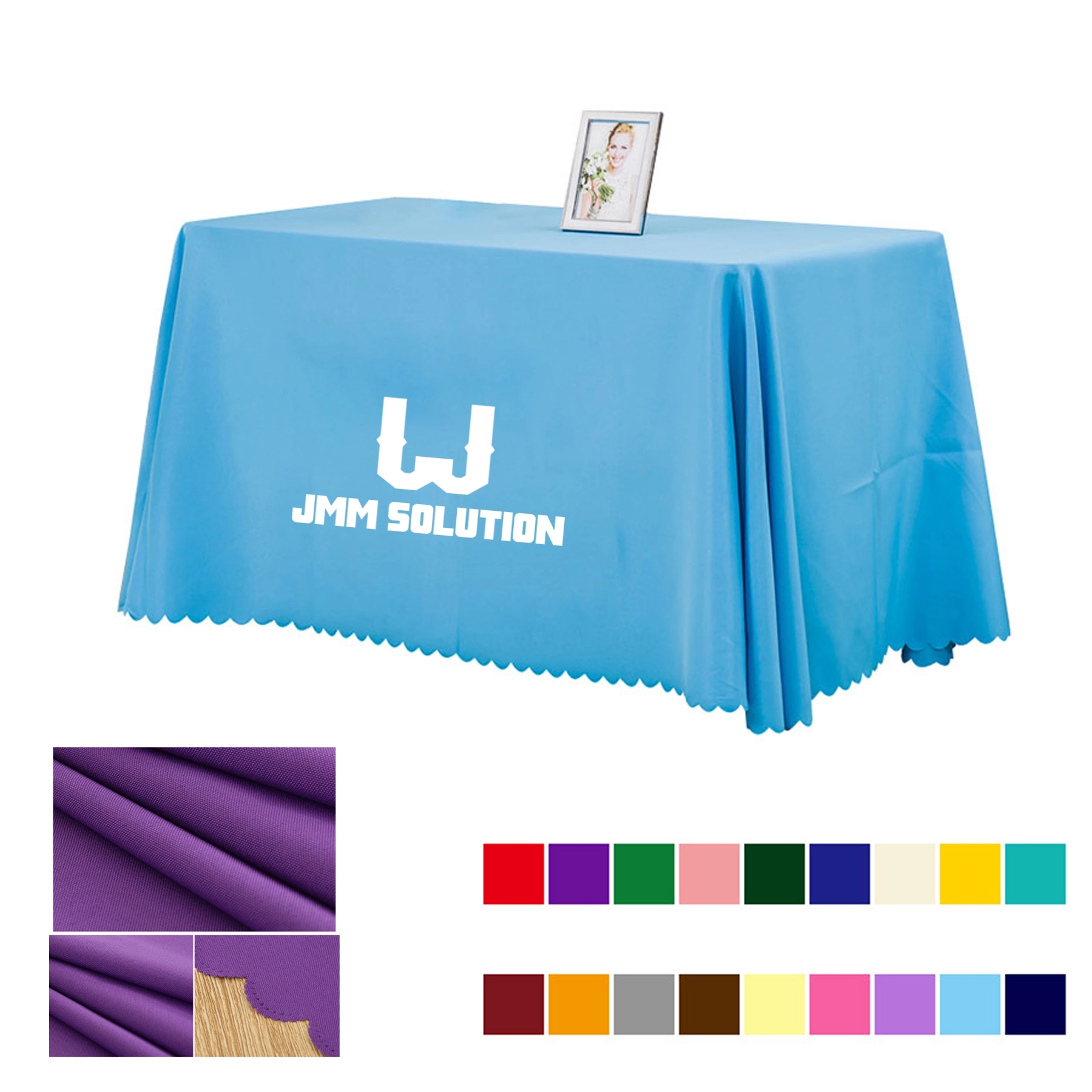 8' Standard Black Tablecloth Table Cover 2