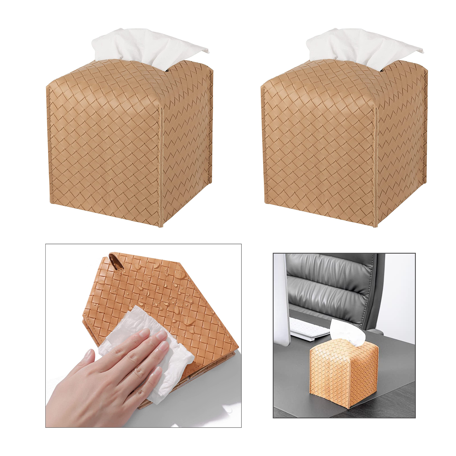 Square Facial Tissue Case Facial Paper Organizer Dispenser 1