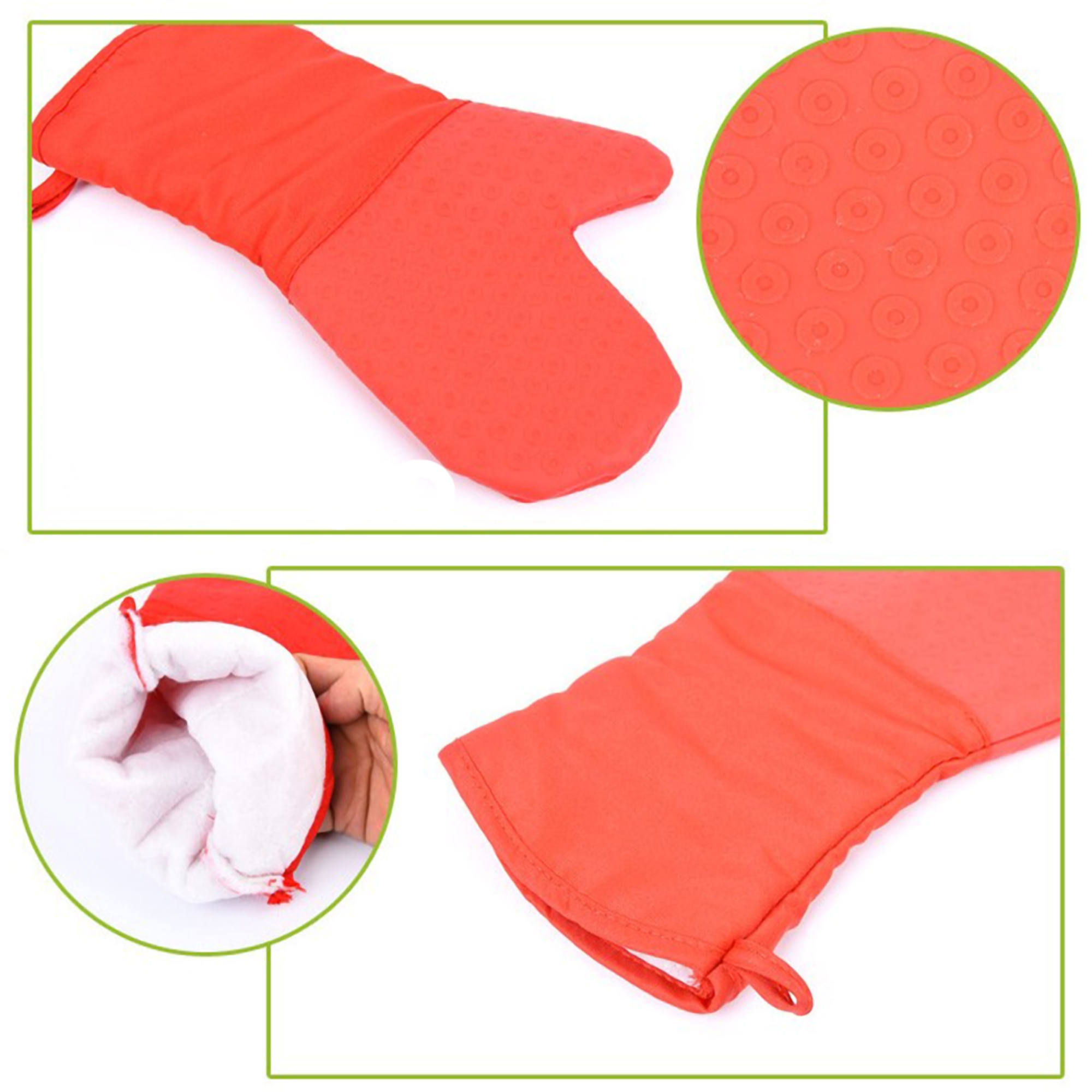 Silicone Baking Gloves w/Cotton Lining 5