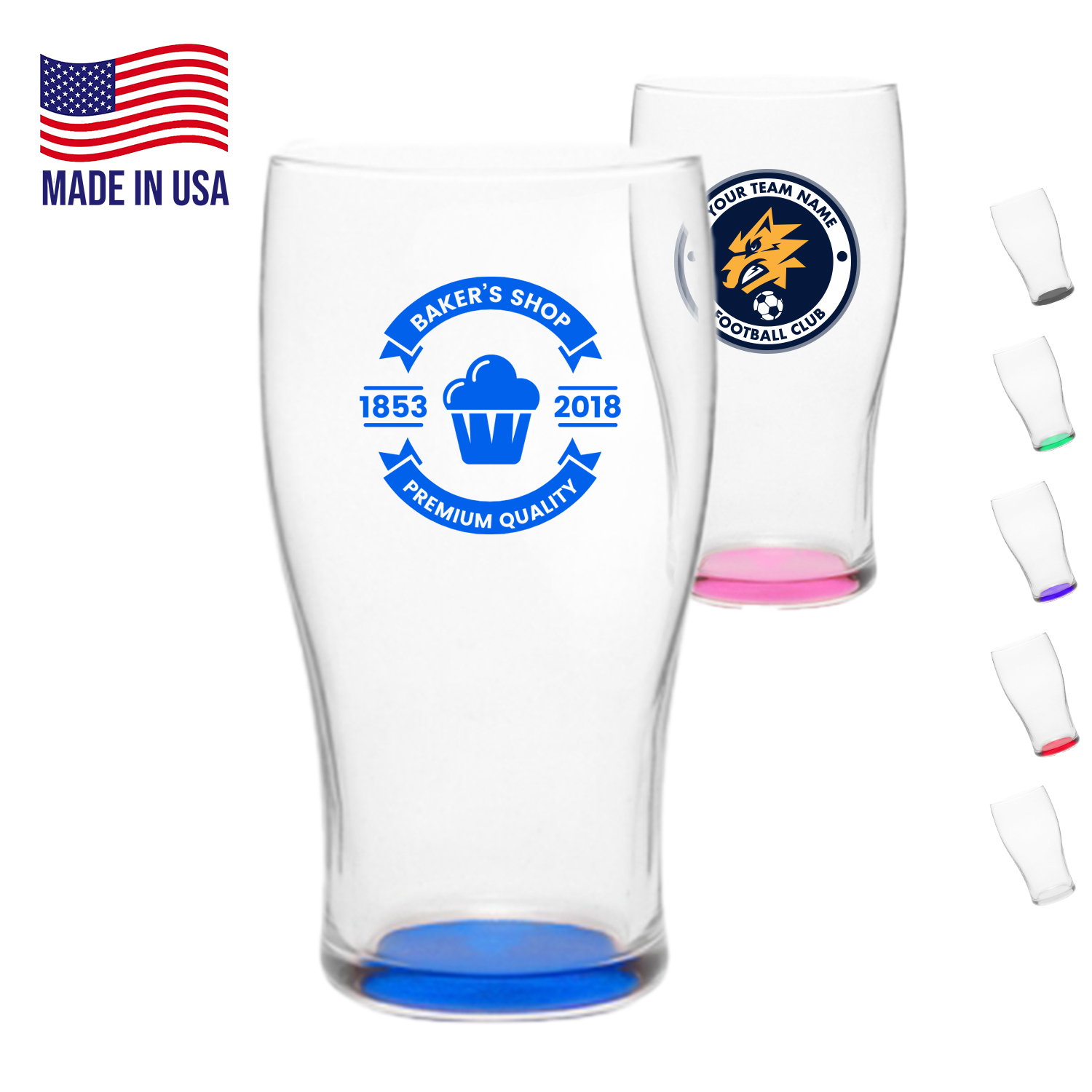20 oz. USA Made Libbey Pub Glasses W/ Custom Logo 1