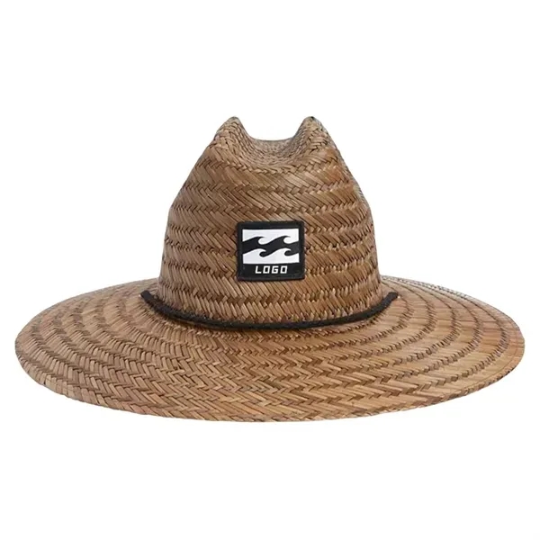 Beach Sun Lifeguard Straw Hat with Lanyard 6