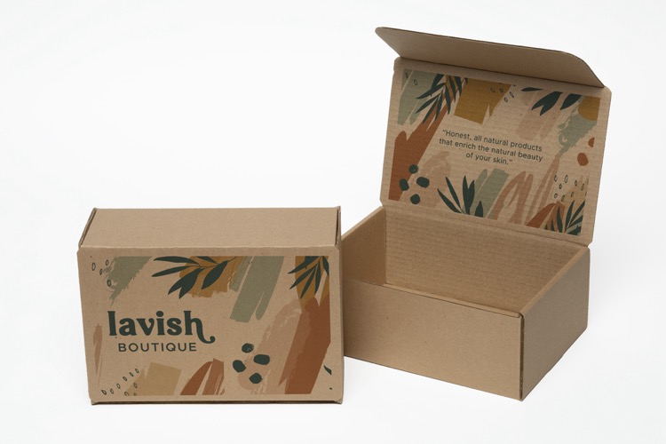 Full Color Natural Brown Display Mailer Box w/2 Sided Imprint 10" x 7" x 4"