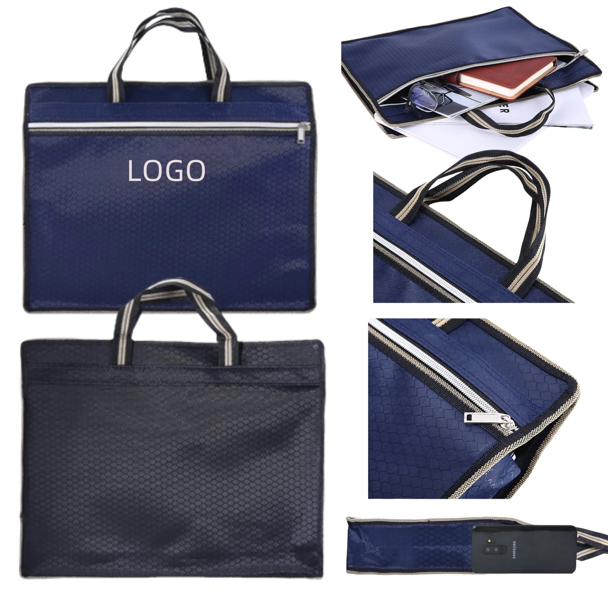 Oxford Fabric Zippered Document Tote Bag 2