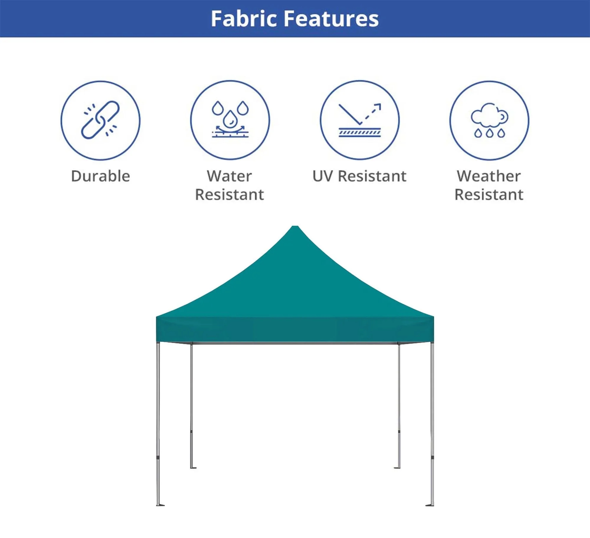 10Ft Steel Custom Canopy Tent (Topper+Hardware and Backwall) 11