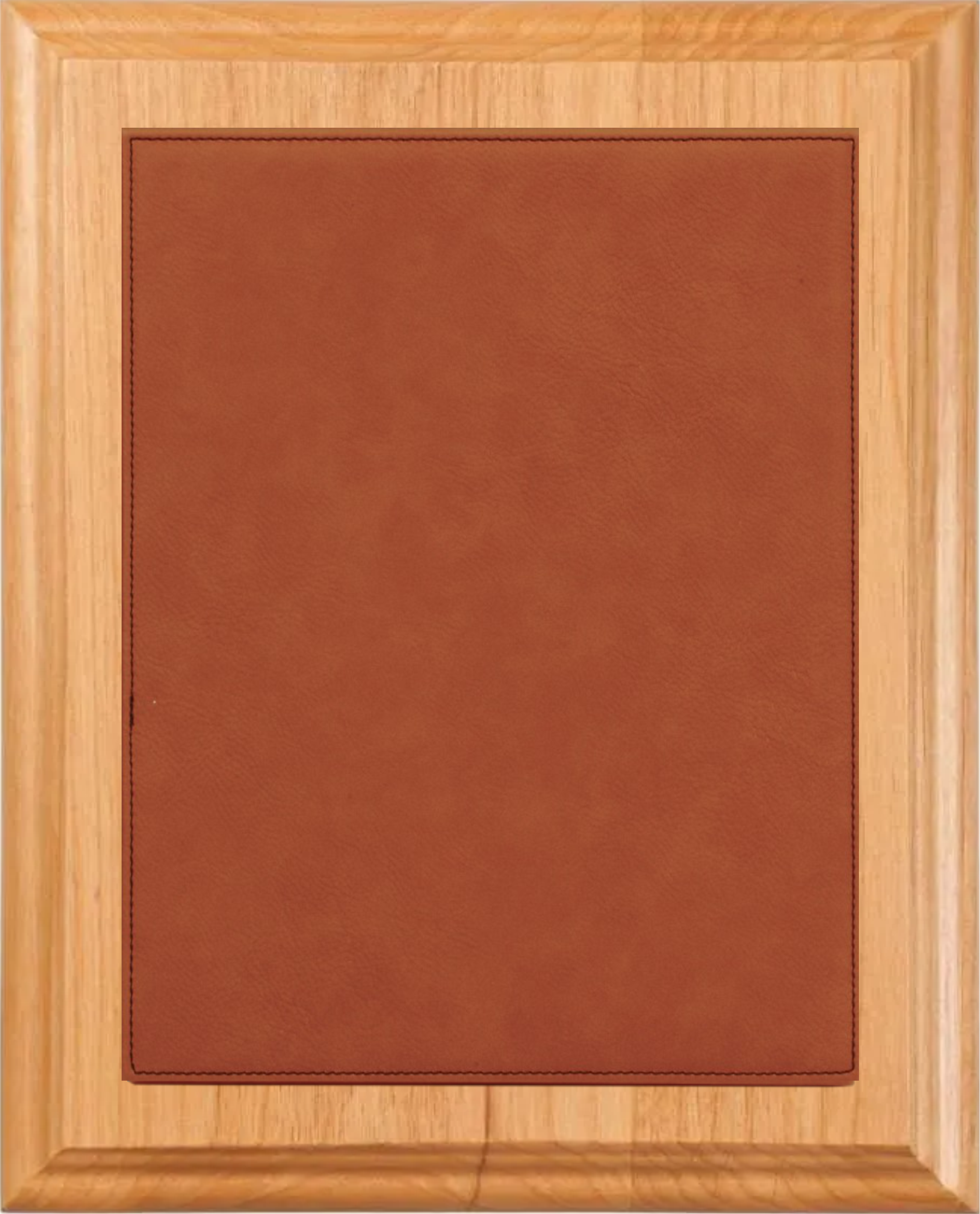 8" X 10" Alder Wood Plaque W/ Leather Plate 6
