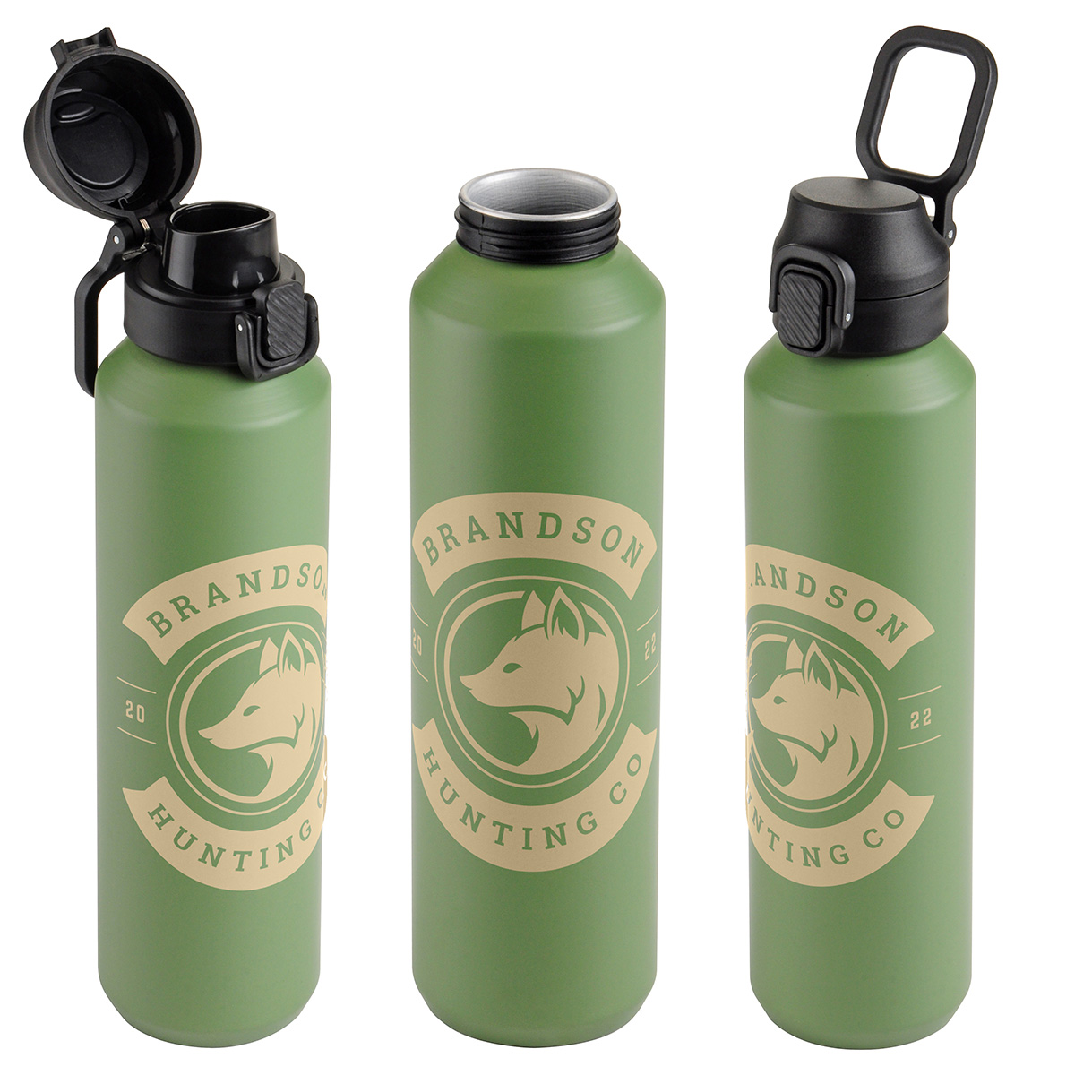 Nexus 27 oz Recycled Aluminum Bottle with Flip-Top Lid and Carabiner 11