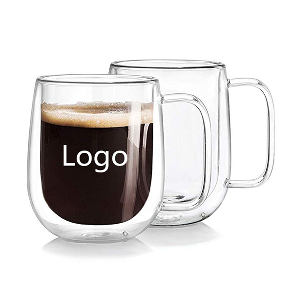 Double Wall Glass Coffee Mugs Tea Cups Set ,12OZ (360ML) 1