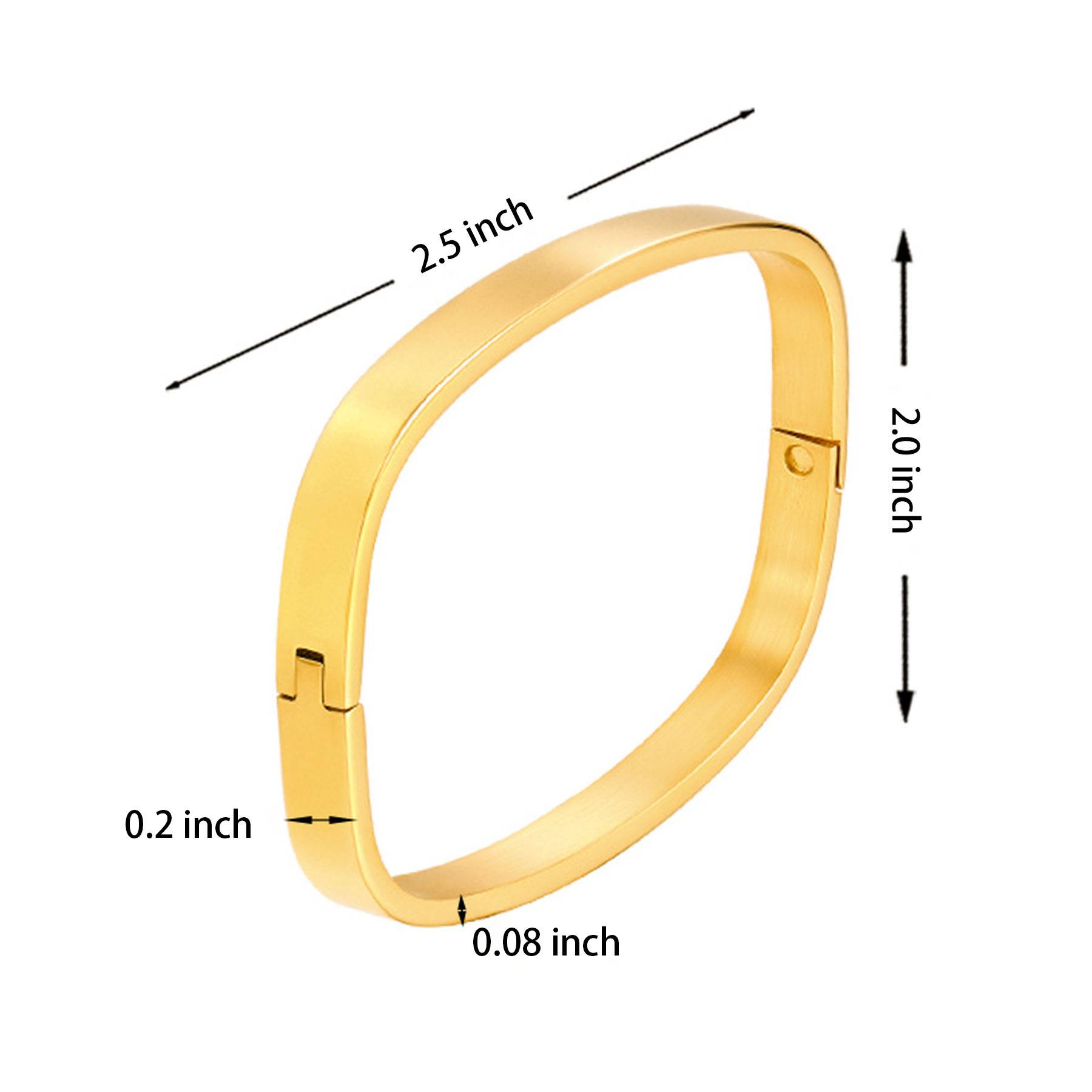 Square titanium steel bracelet 6