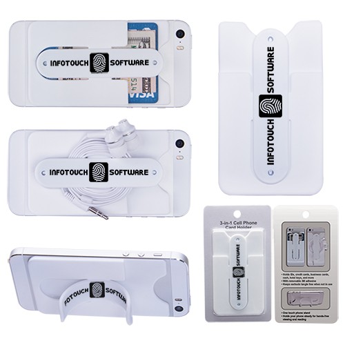 3-in-1 Cell Phone Card Holder w/Packaging 12