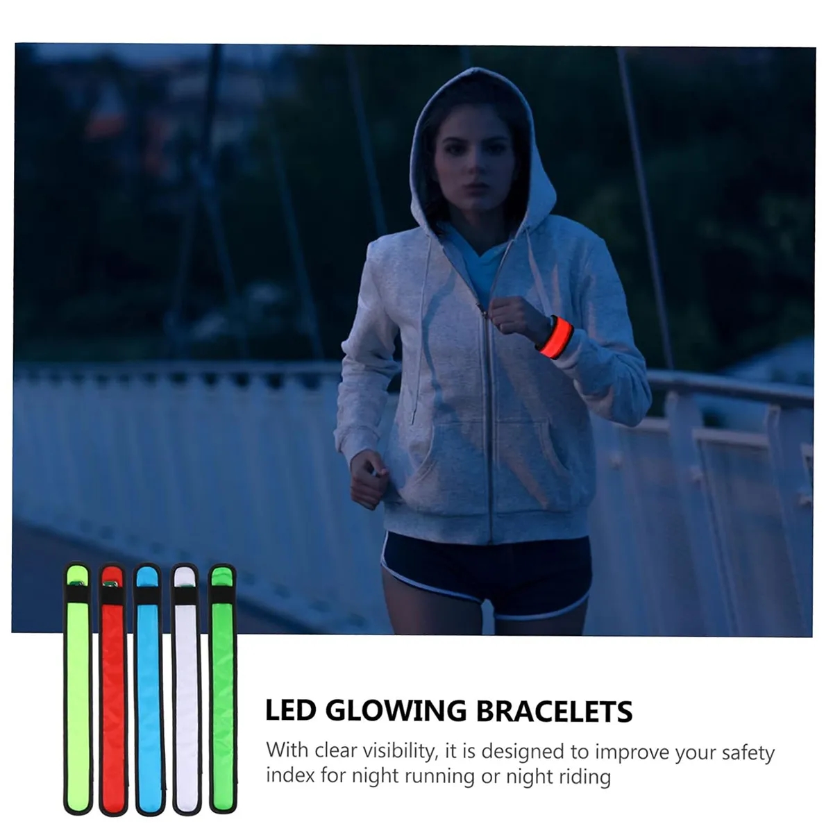 LED Luminous Night Running Wrist Strap Bracelet Arm Band 3
