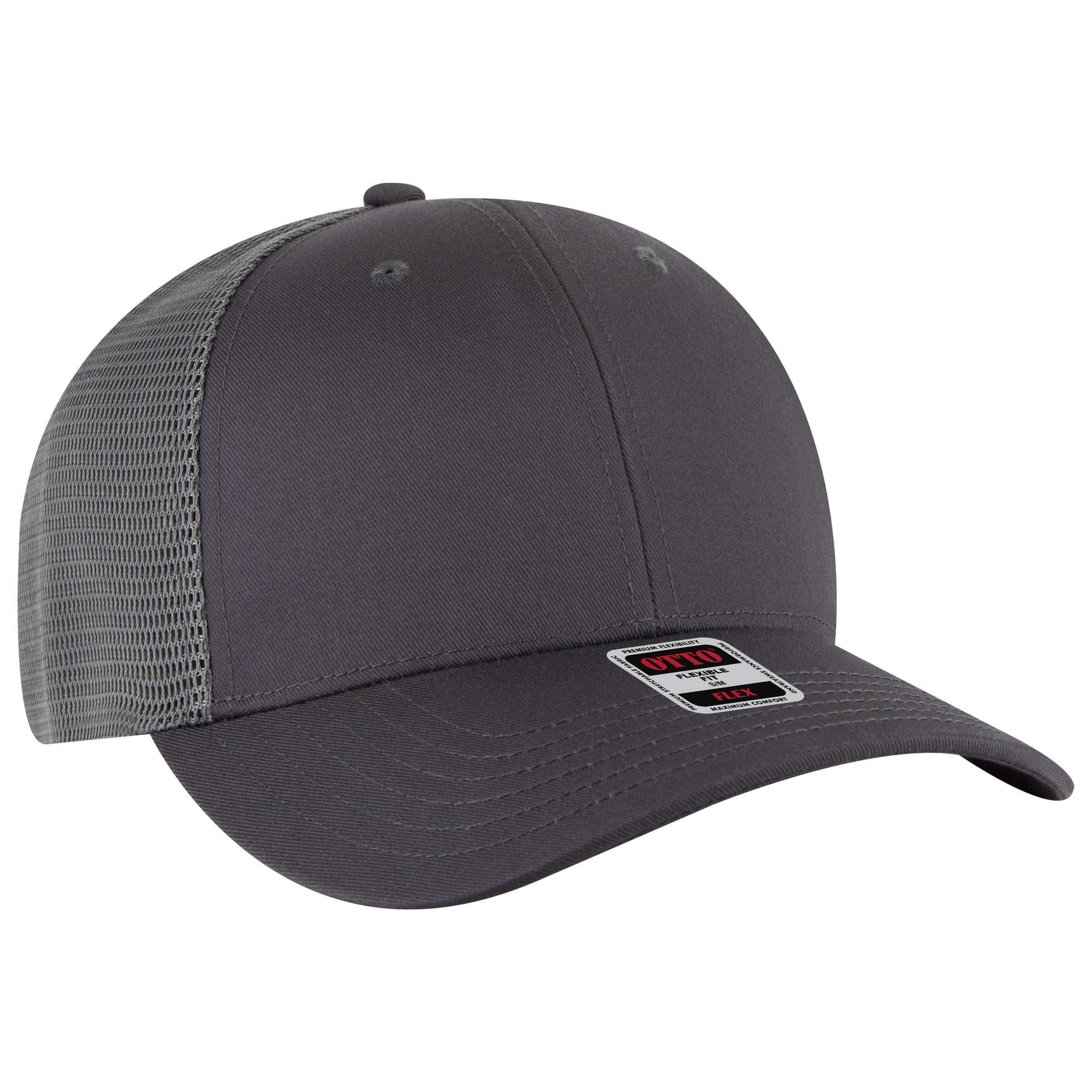 OTTO CAP® OTTO FLEX® Fitted 6 Panel Low Profile Mesh Back Trucker Hat 16