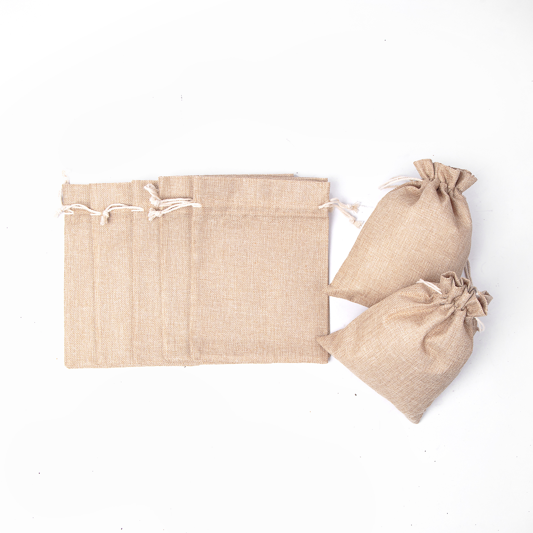 9 7/8" X 7 1/8" Burlap Drawstring Bag 4