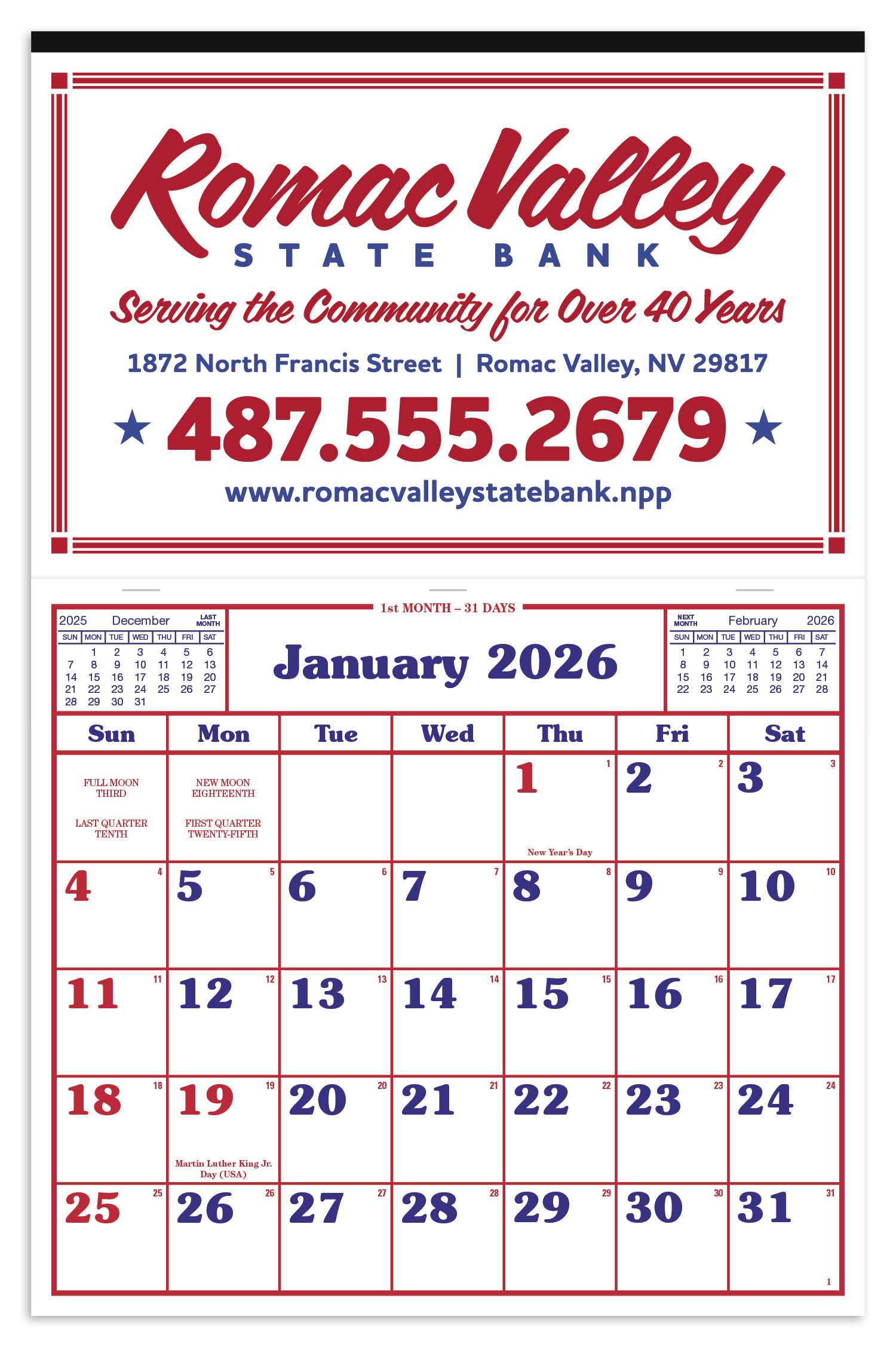 Skinner & Kennedy® Apron Style Calendar 2