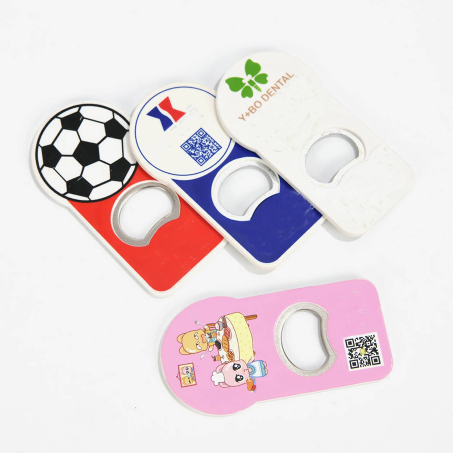 Custom round head plastic bottle opener magnetic 2