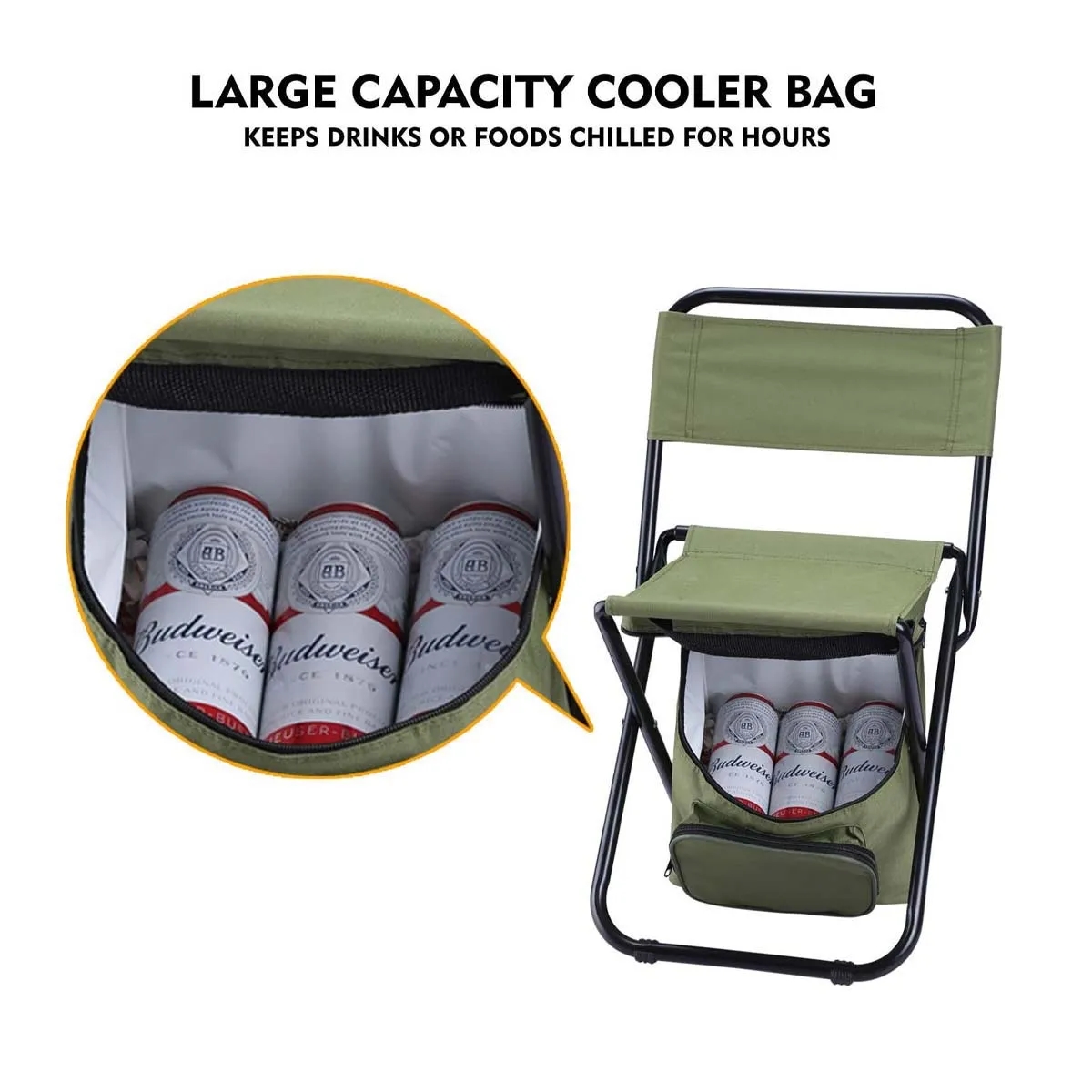 Fishing Foldable Chair with Cooler Bag 2