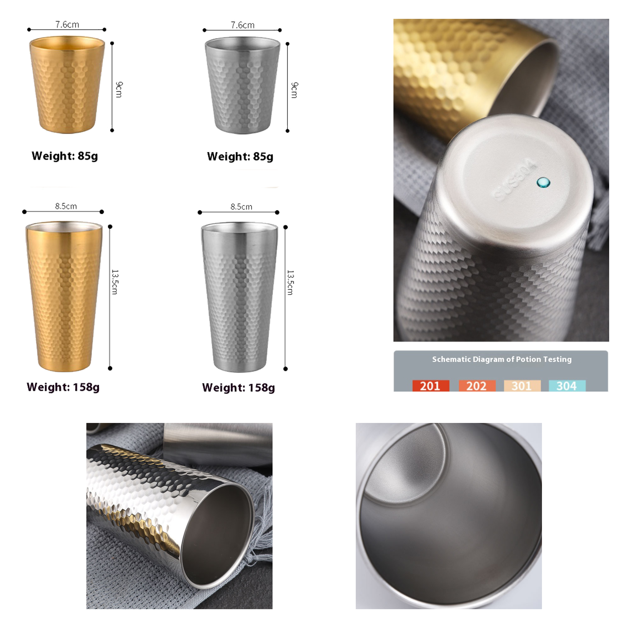 MOQ 5pcs 15oz Hammer-patterned Stainless Steel Tumbler 3
