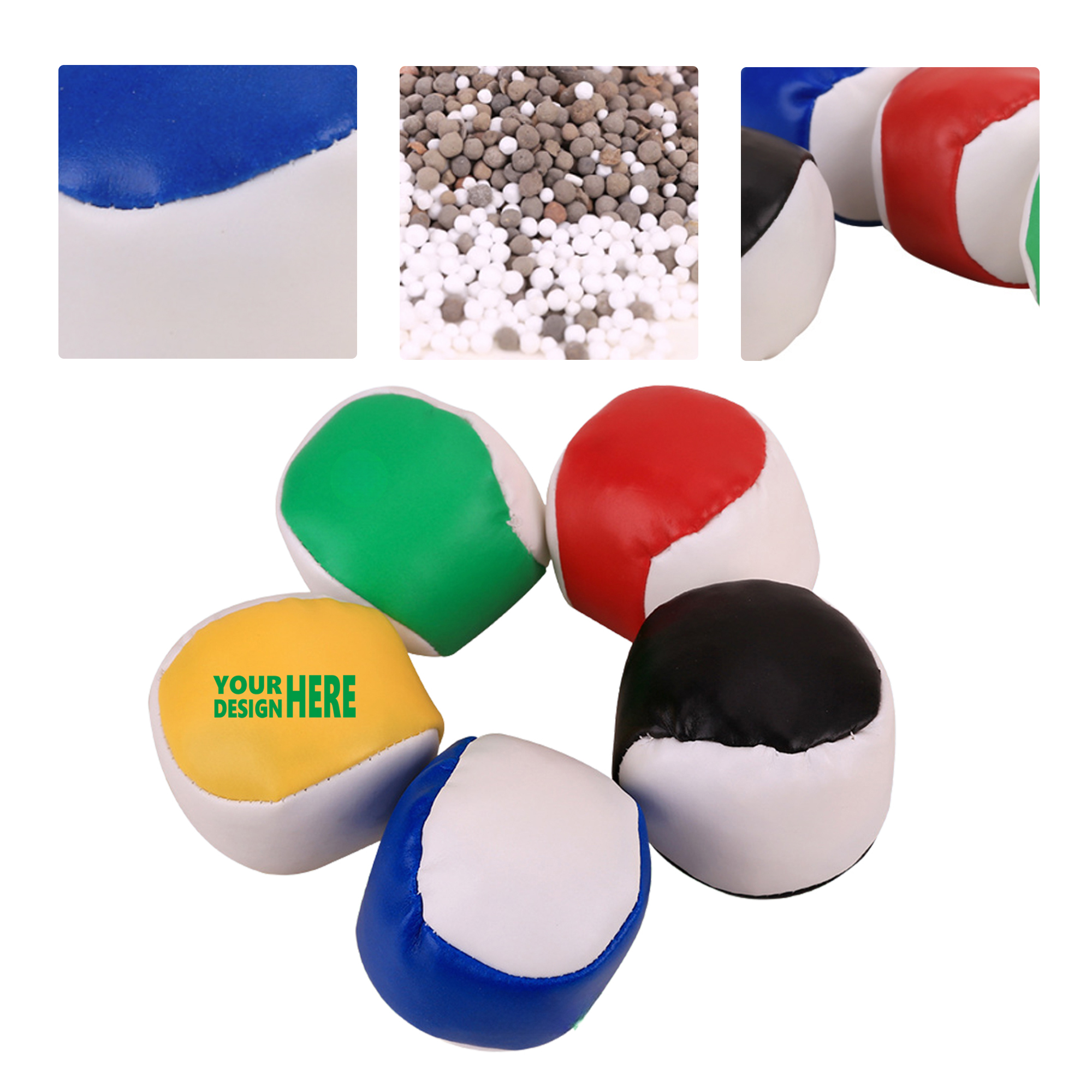 MOQ 50 Durable PU Leather Bean Bags for Kids Toss Game 2