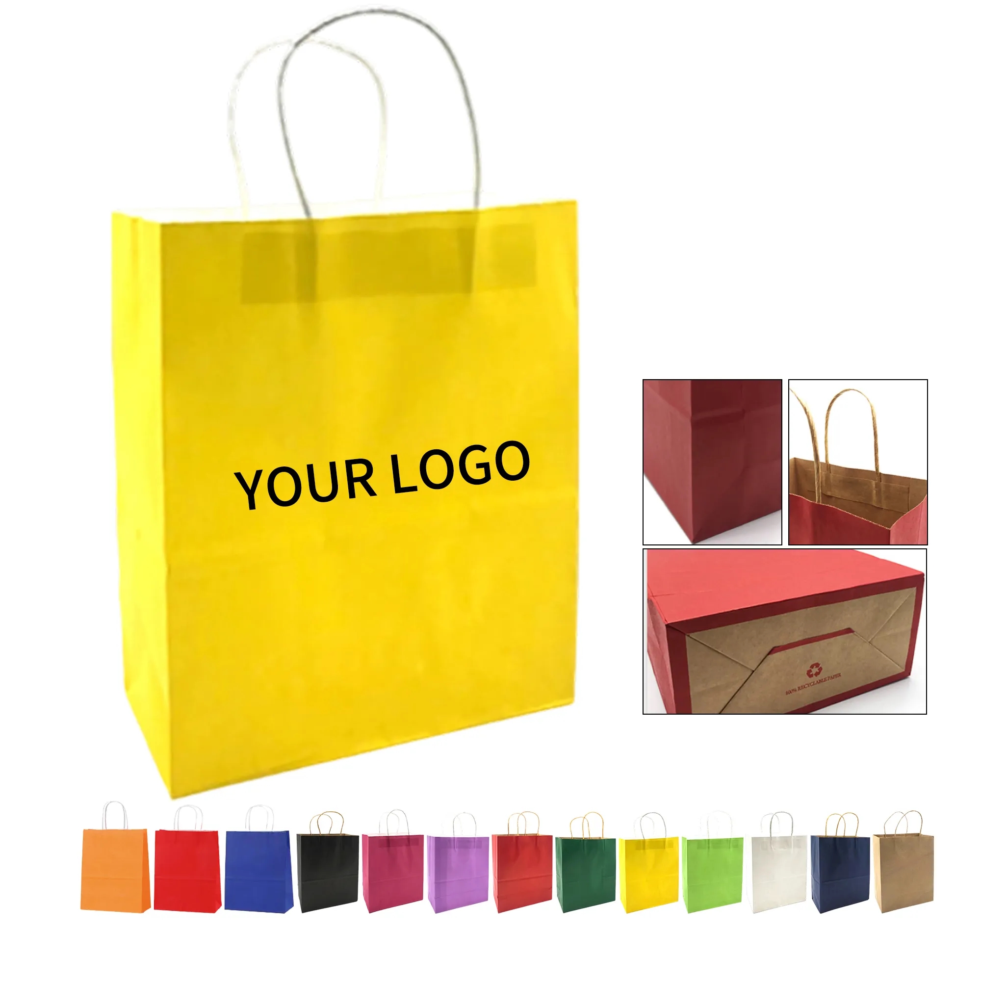 Kraft Paper Tote Bag 12.6x4.5x11 Inch 4