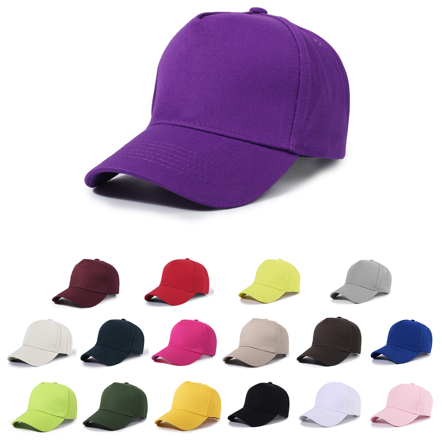Stock Solid Color Cotton 5-Panel Baseball Cap 18