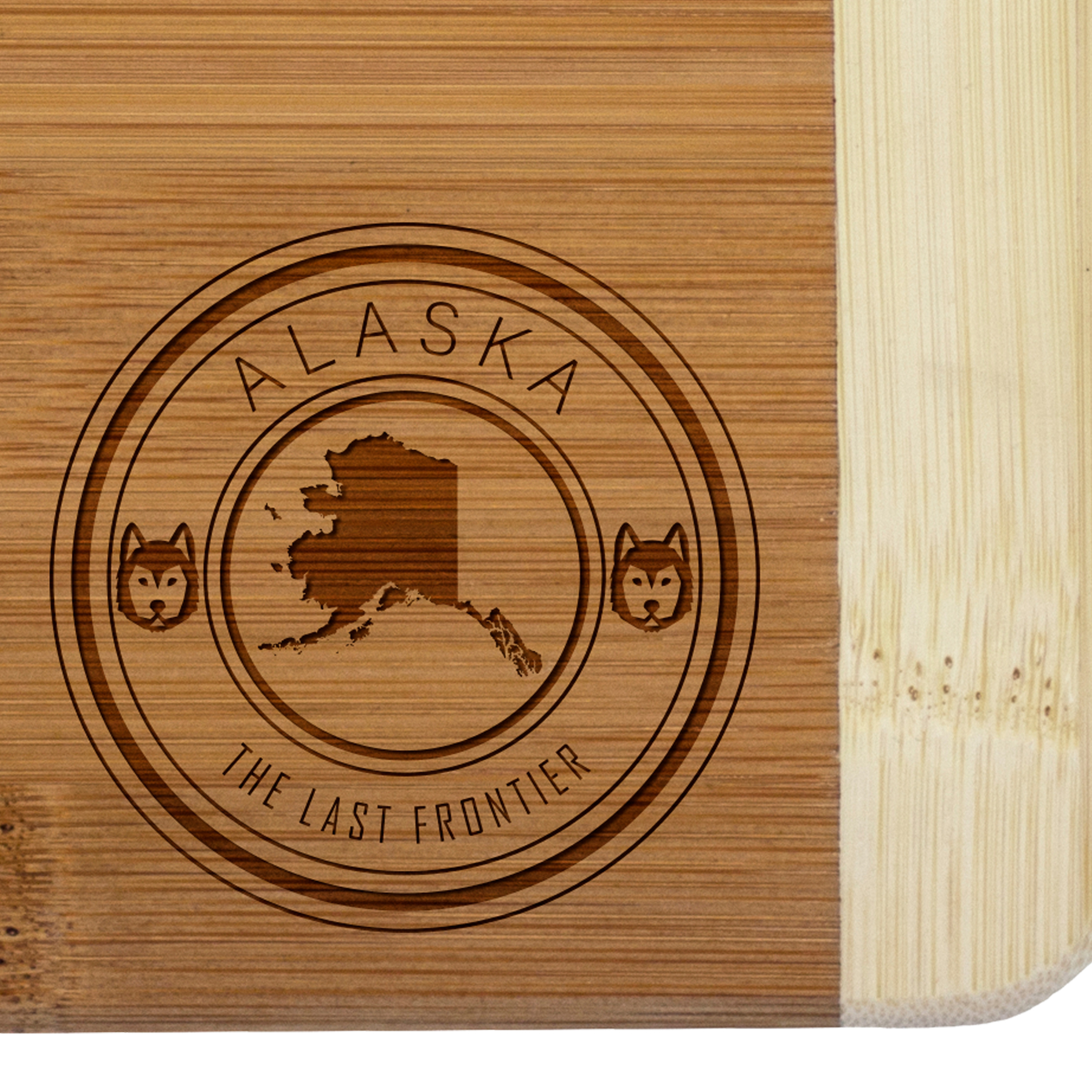 Alaska State Stamp 2-Tone Bar Board 1