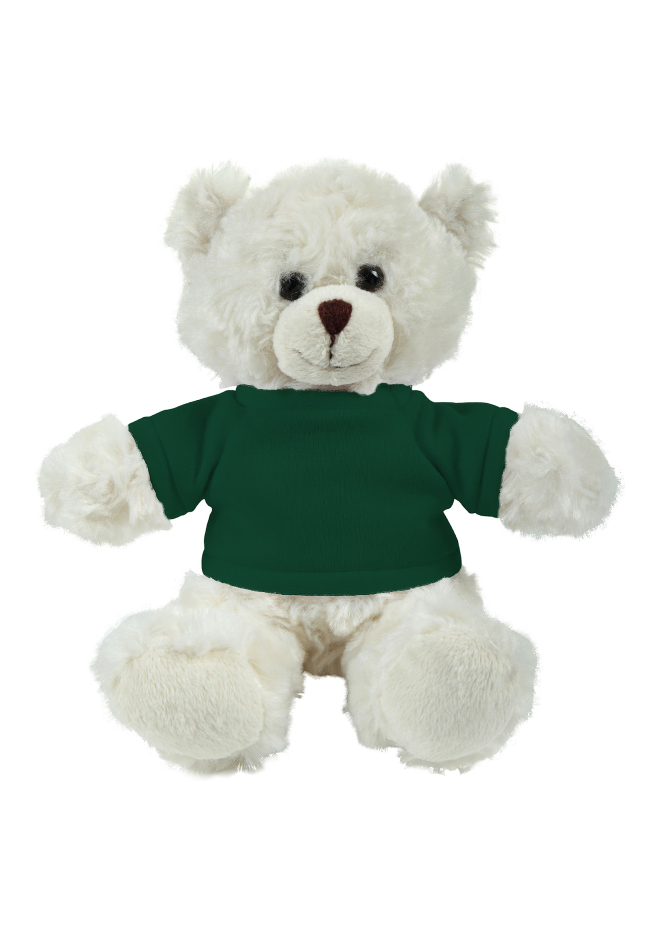 soft plush  Cream Curly Sitting Bear with t-shirt 3