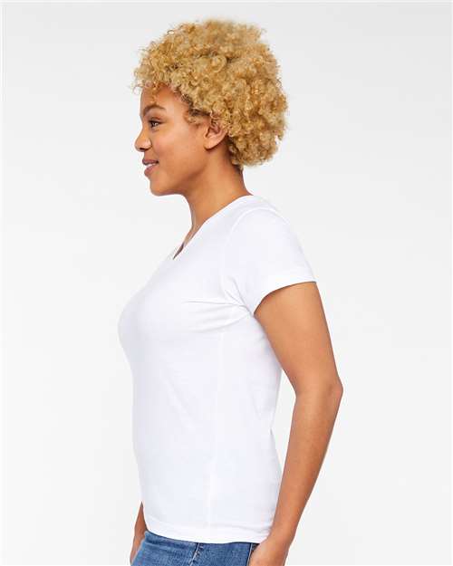 Women's Fine Jersey V-Neck Tee - 3507 52