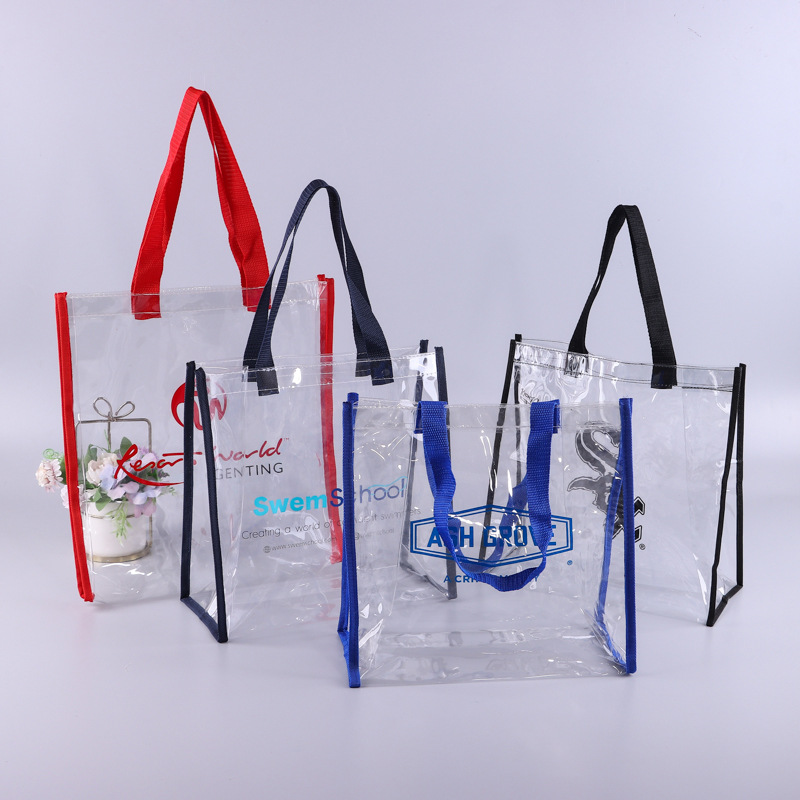 Custom Full Color Printing PVC Transparent Tote Bag 2