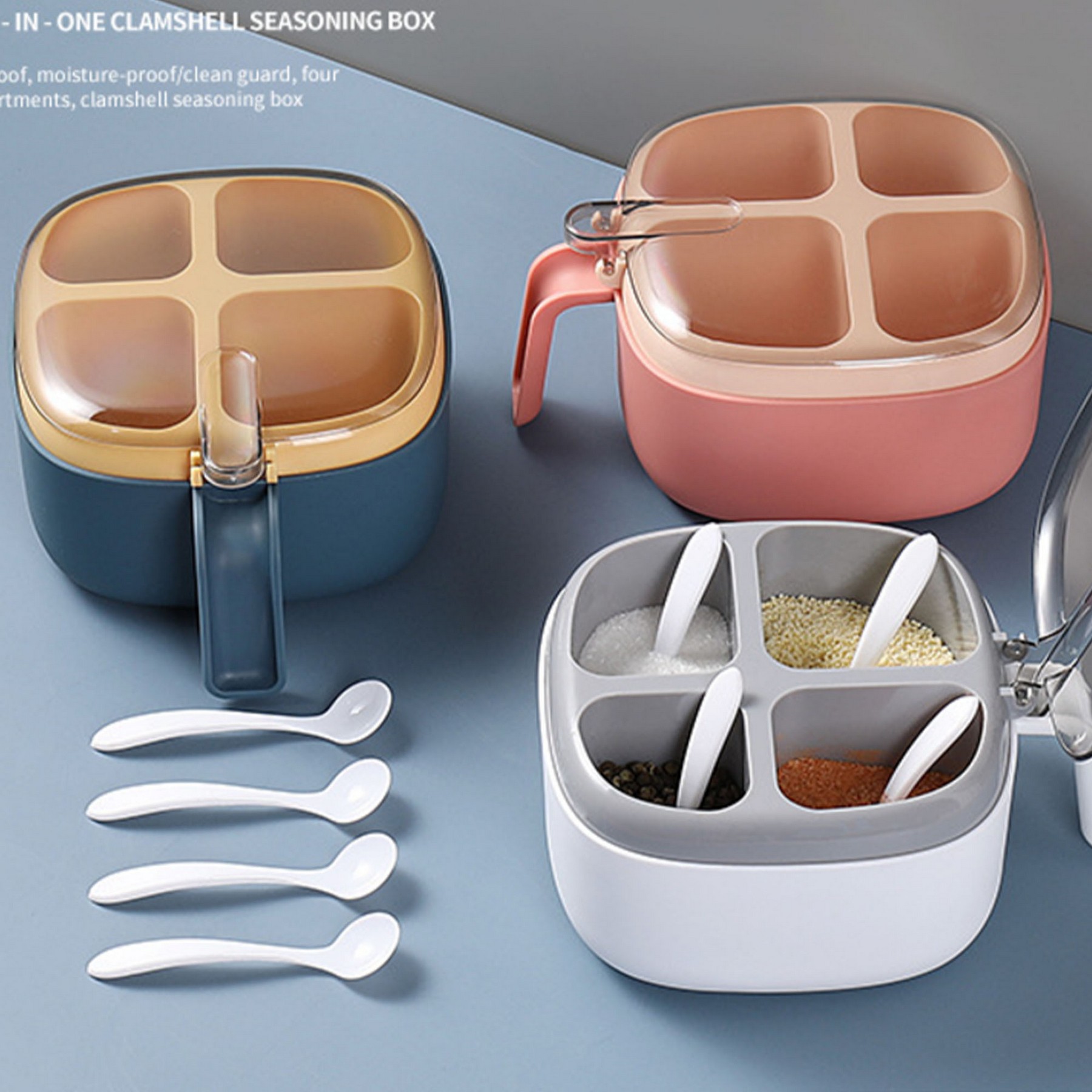 Kitchen Seasoning Storage With Spoon / Spice Box 3