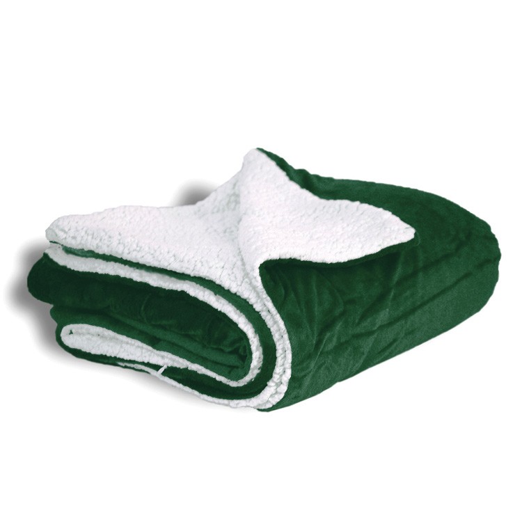 Hunter Green Sherpa Blanket 1