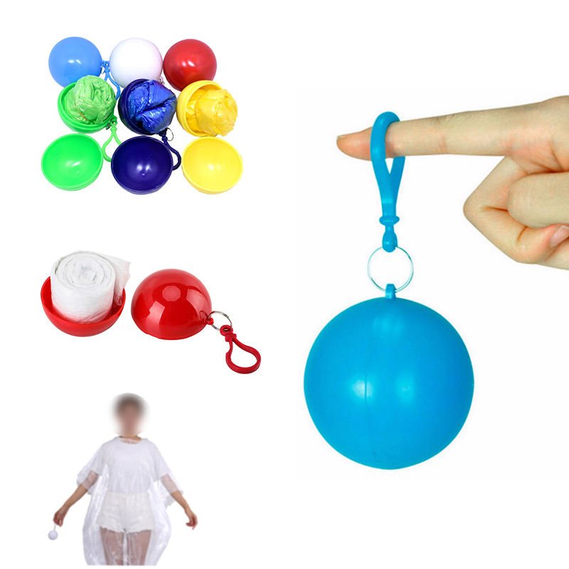 Disposable Emergency Raincoats Portable Hook Poncho Ball 2