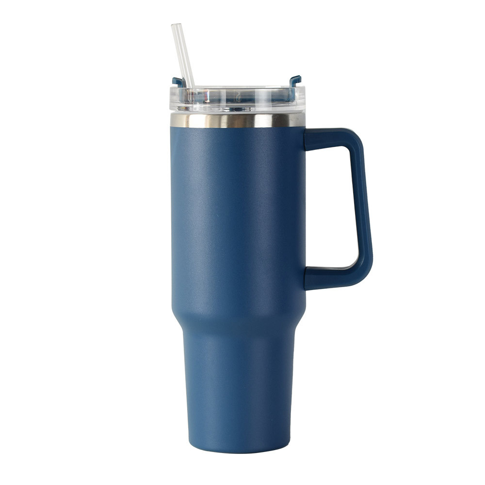40 oz Vacuum Stainless Steel Tumbler W/ Handle & Straw 7