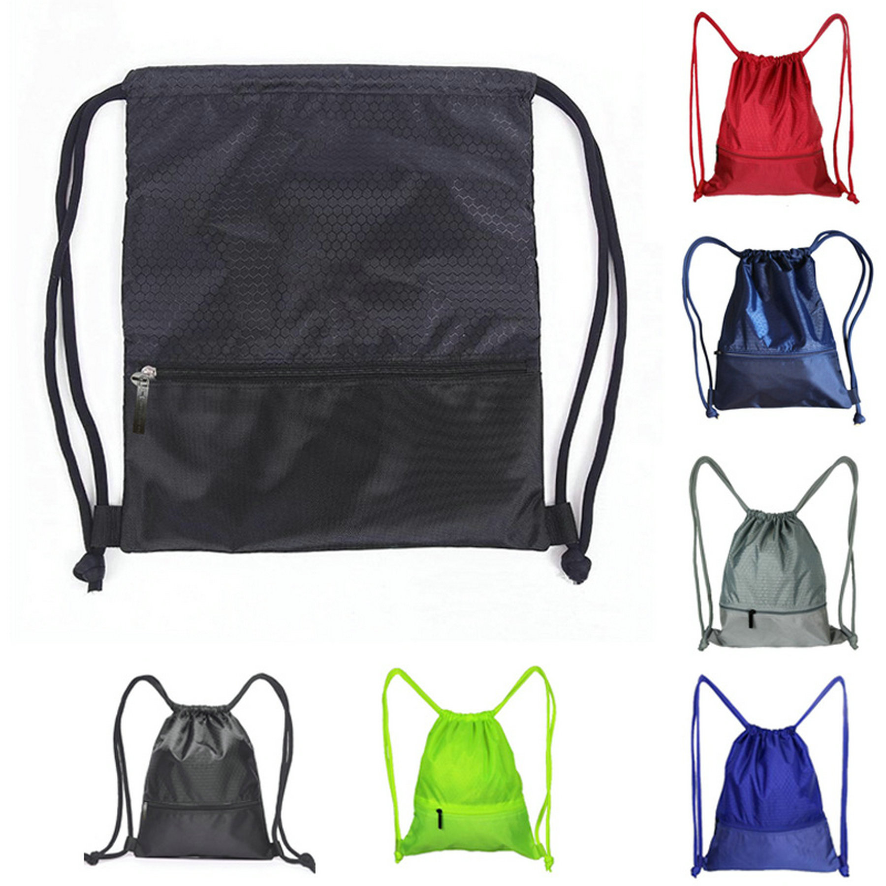 Waterproof Nylon Drawstring Backpacks 2