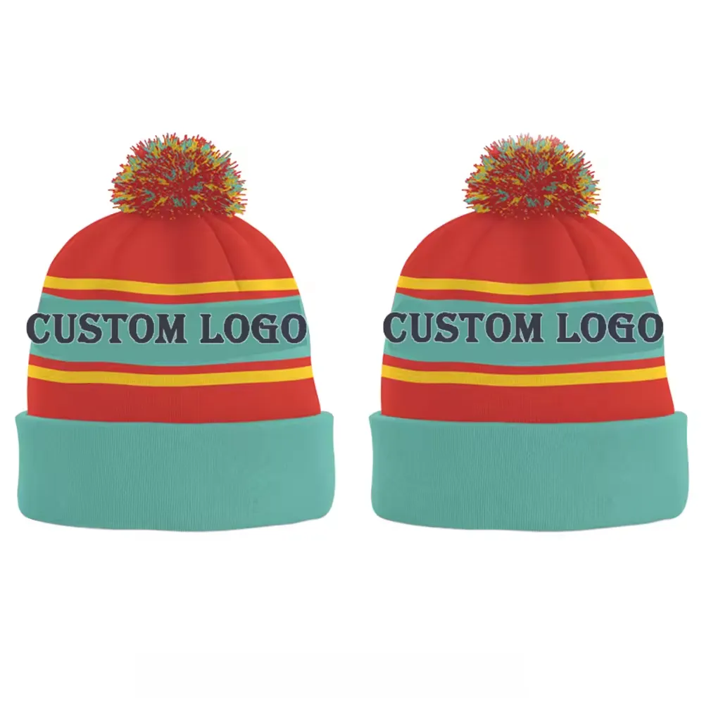 PMS color match Custom Knit Cap/Hat with Beanie 2