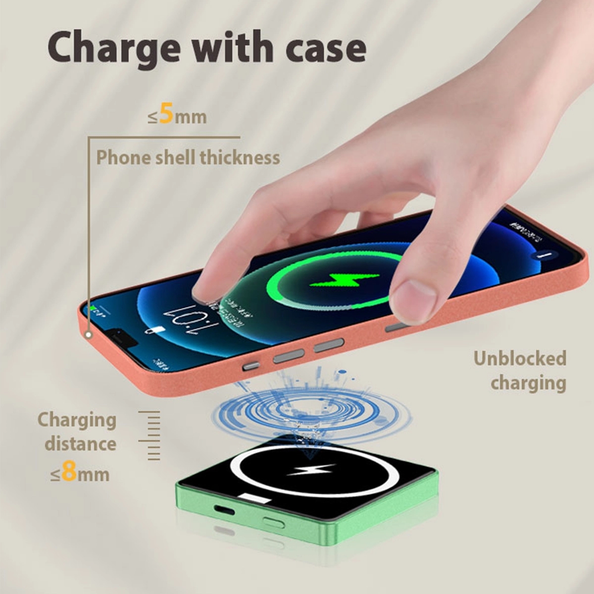 5000Mah Portable Magnetic Wireless Power Bank Logo Custom 3