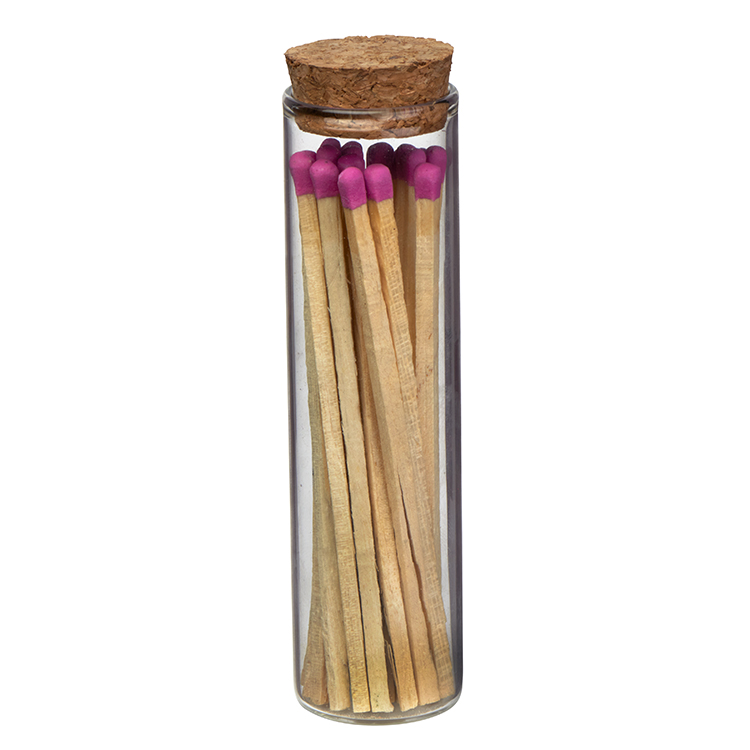 "Ablaze" Glass Match Stick Jar - w/ Full Color Label - 20 count 8